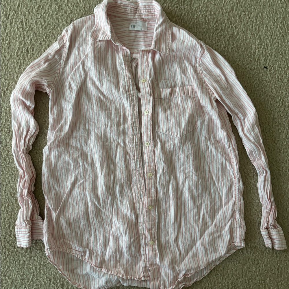 Pink-Stripe Button Up Shirt